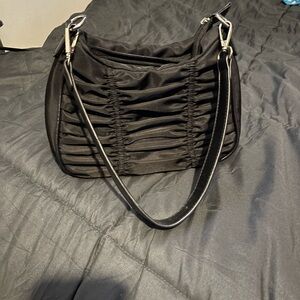 Elegant Black Ruched Women's Bag